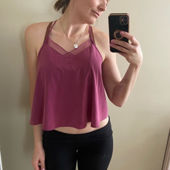 INTIMATELY by Free People Mauve Purple Flowy Boho Mesh Tank Size Small - Picture 14 of 14